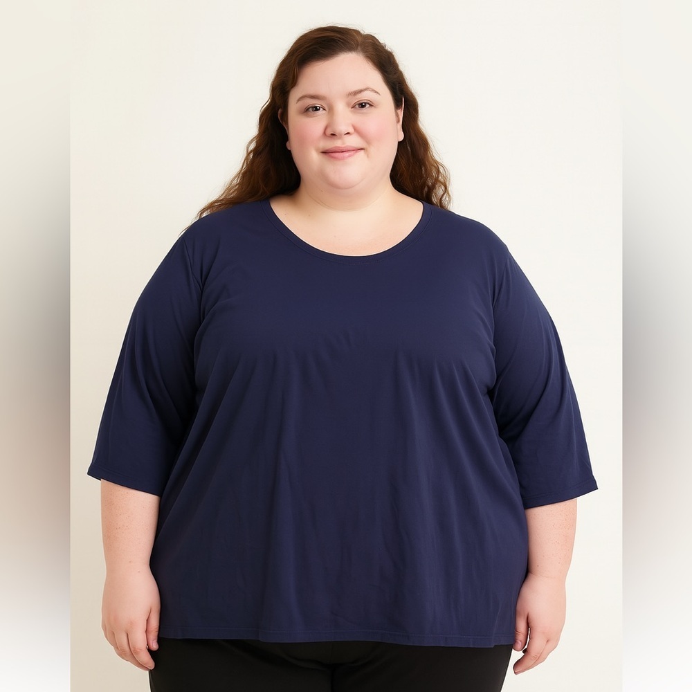 Roaman’s Deep Blue Long Sleeve Blouse – Size 6X